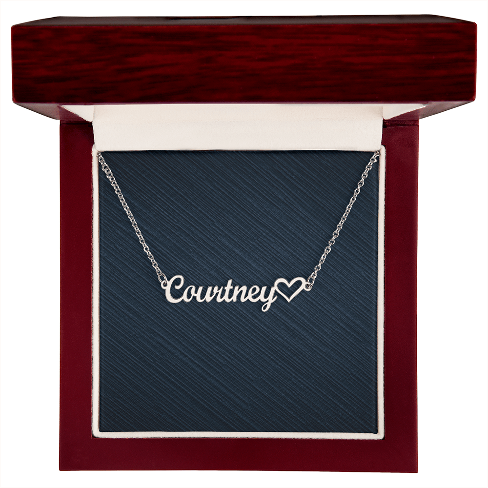 Personalized Heart Name Necklace, Famprecious Gift HEART name necklace chain gift for her