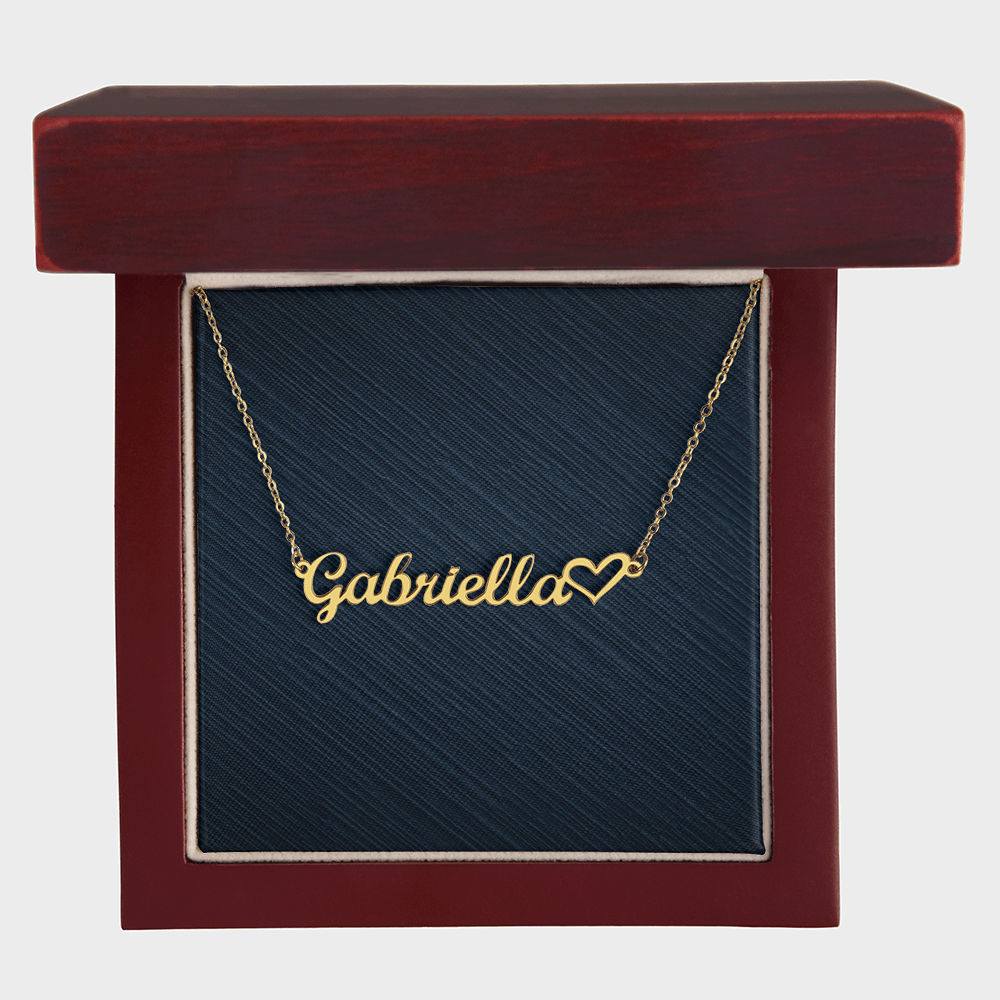 Personalized Heart Name Necklace, Famprecious Gift HEART name necklace chain gift for her