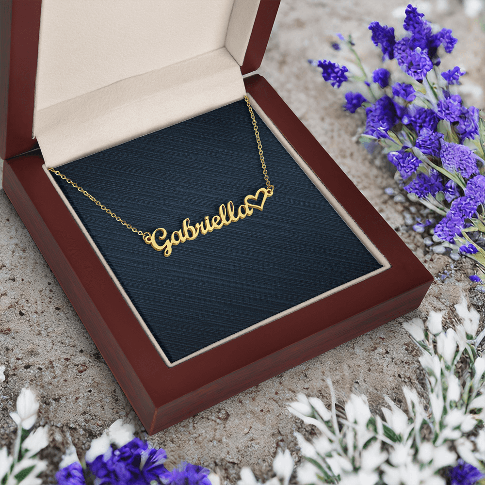 Personalized Heart Name Necklace, Famprecious Gift HEART name necklace chain gift for her