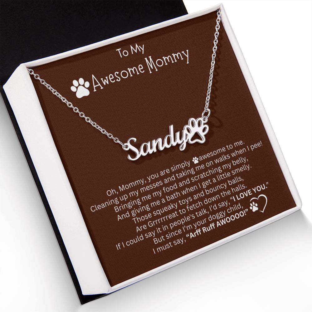 Personalized Gift for Dog Mom - Customizable Paw Print Necklace - Gift from the Dog - Custom Gifts for Dog Owners, Dog Lovers, Fur Mama