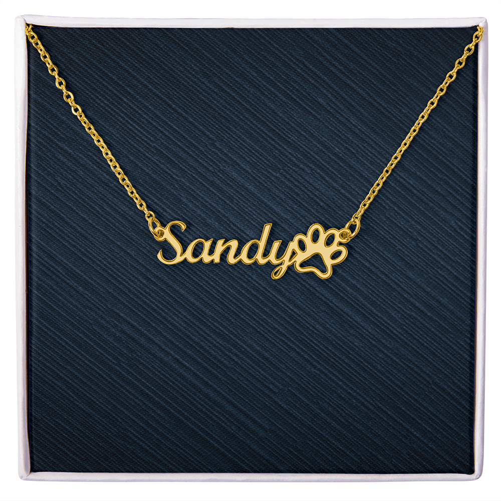 Personalized Paw Print Name Necklace, Famprecious Gifts Pawprint necklace for Dog Mamas Cat Mama