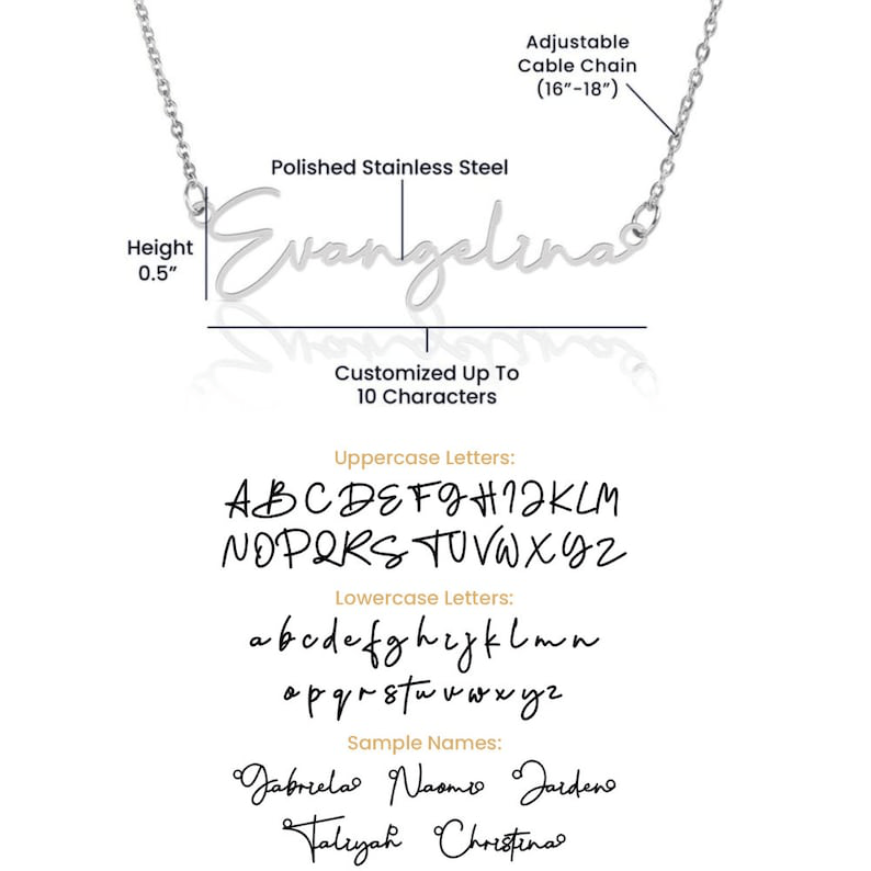 Personalized Apology Gift for Her - Customizable Signature Style Name Necklace - I am Truly Sorry