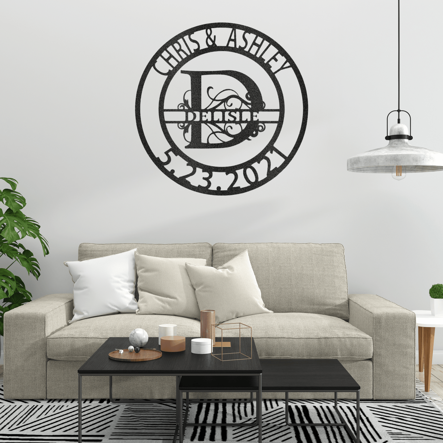Custom Housewarming Gift | Family Name Metal Wall Art | Made in U.S.A | Personalized Gift for Newlyweds,Couples