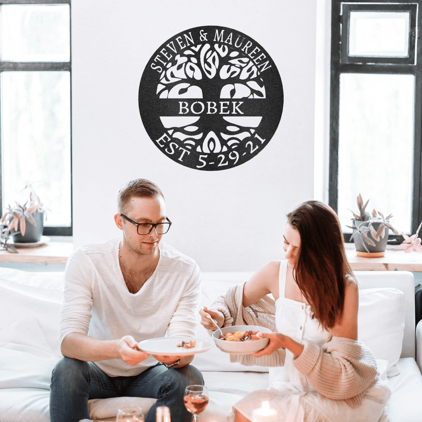 Personalized Housewarming Gift | Made in U.S.A | Tree of Life Metal Wall Art | Custom Wedding Gift for Couples,Homeowners