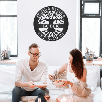 Personalized Housewarming Gift | Made in U.S.A | Tree of Life Metal Wall Art | Custom Wedding Gift for Couples,Homeowners