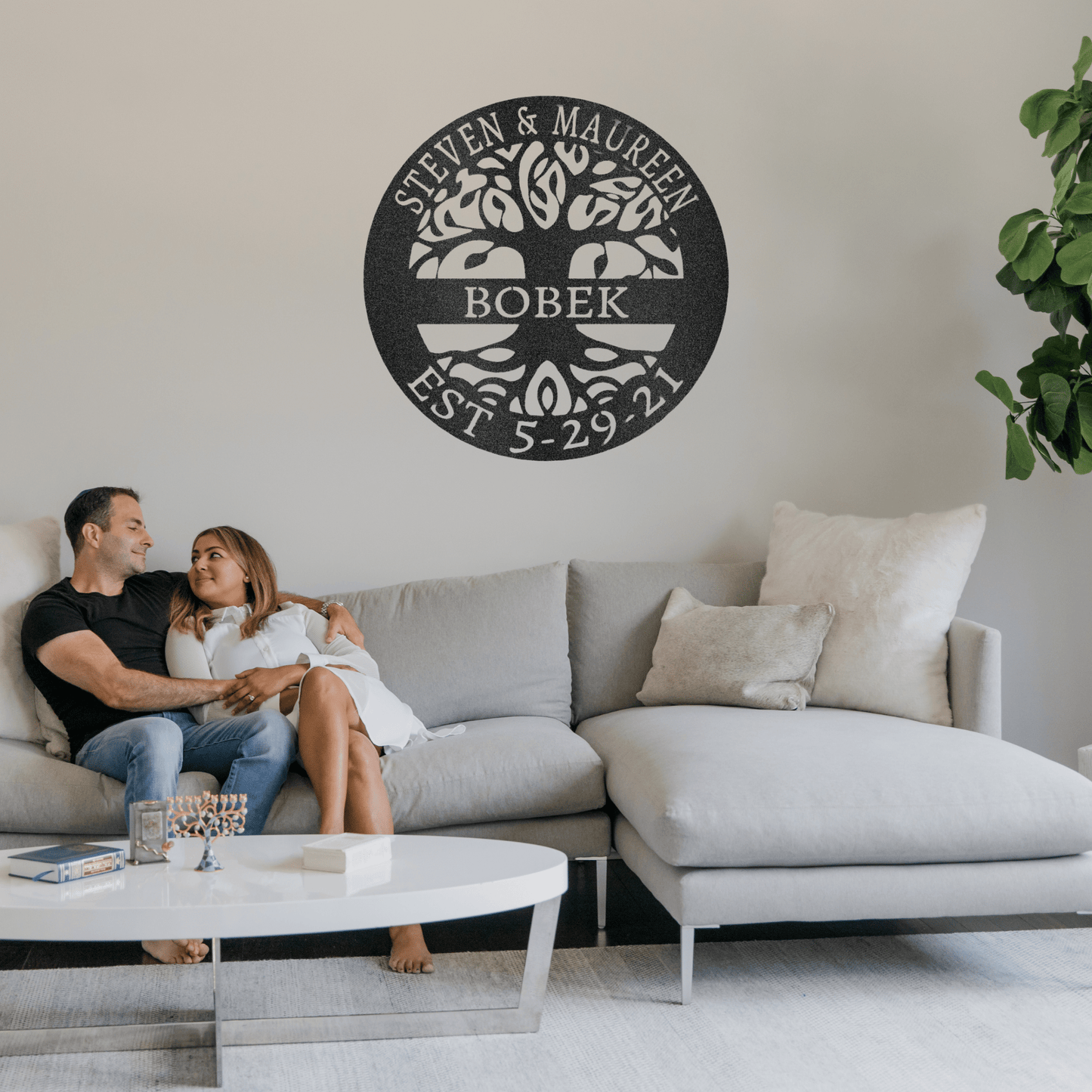 Personalized Housewarming Gift | Made in U.S.A | Tree of Life Metal Wall Art | Custom Wedding Gift for Couples,Homeowners