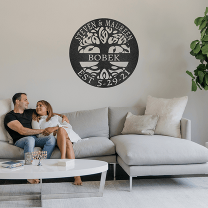 Personalized Housewarming Gift | Made in U.S.A | Tree of Life Metal Wall Art | Custom Wedding Gift for Couples,Homeowners