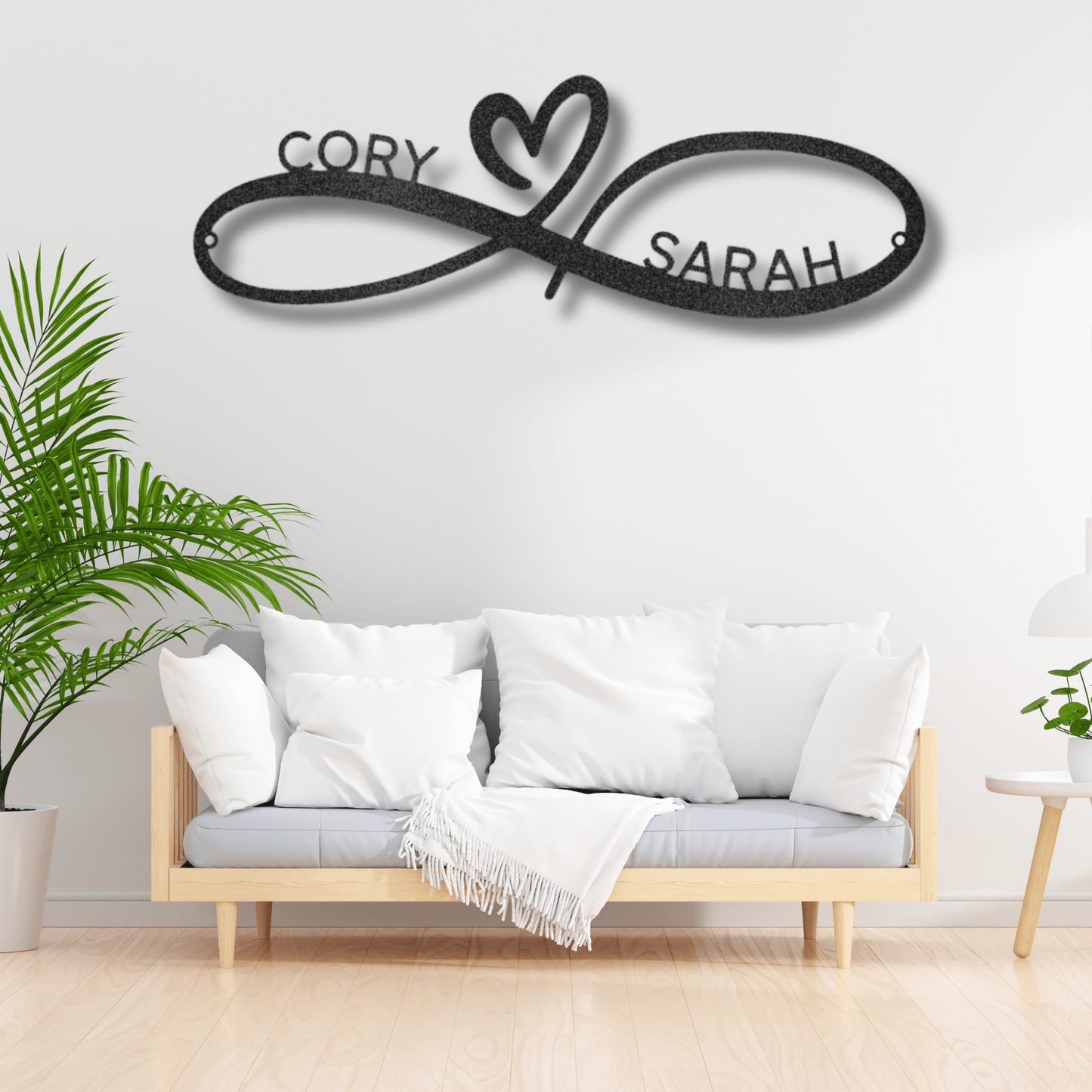 Custom Wedding Gift for Couples | Made in U.S.A | Infinity Couples Metal Wall Art | Personalized Housewarming Gift