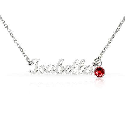 Personalized Graduation Gift for Her - Custom Birthstone Name Necklace