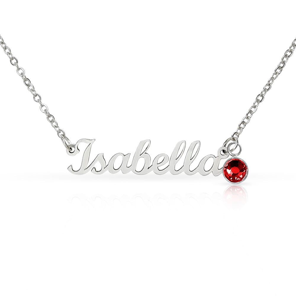 Personalized 5th Grade Graduation Gift - Custom Birthstone Name Necklace