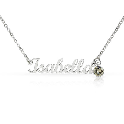 Personalized Graduation Gift for Her - Custom Birthstone Name Necklace