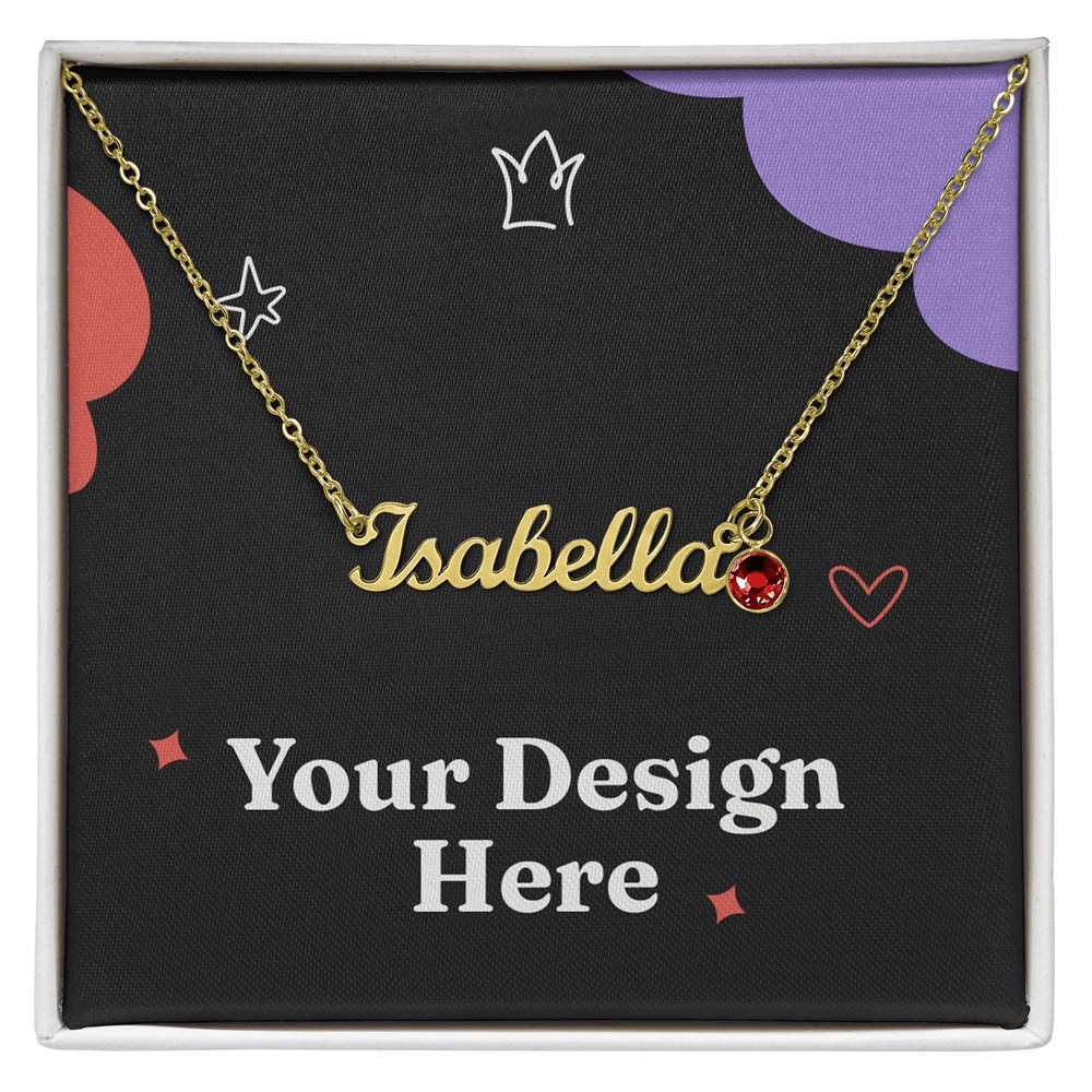 Personalized Graduation Gift for Her - Custom Birthstone Name Necklace