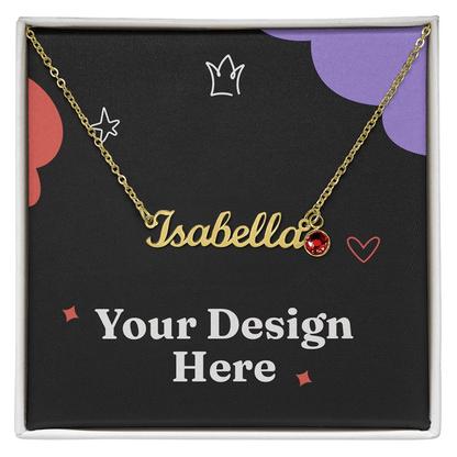 Personalized Graduation Gift for Her - Custom Birthstone Name Necklace