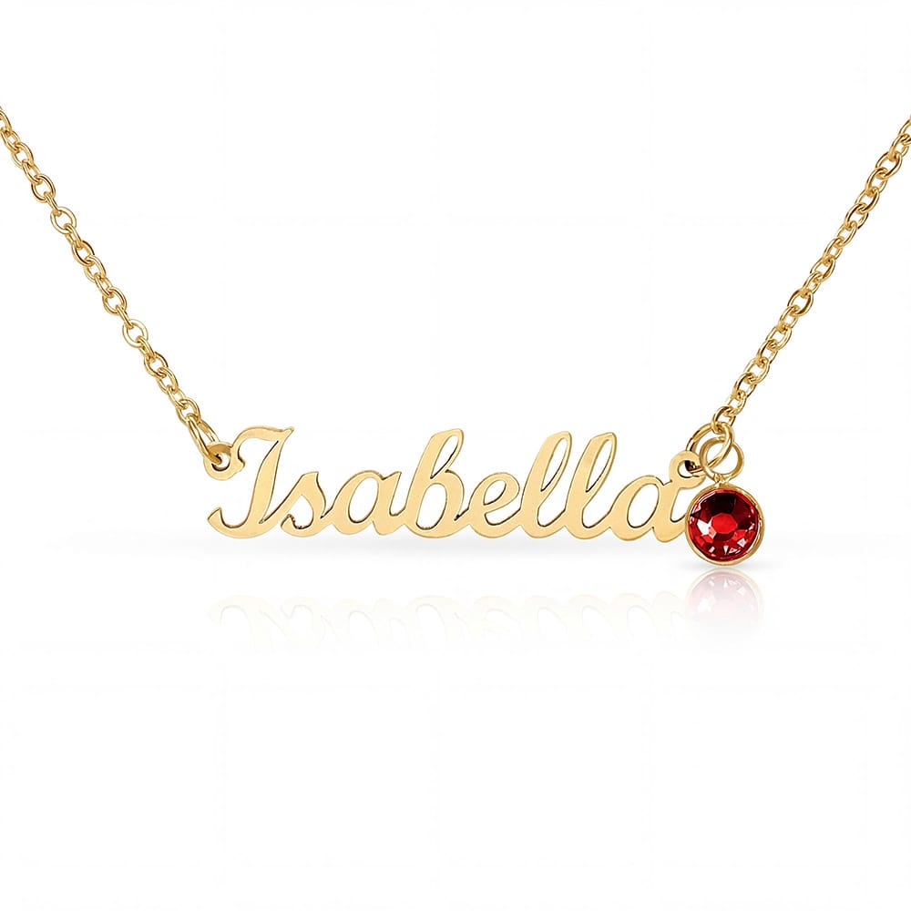 Personalized 6th Grade Graduation Gift - Custom Birthstone Name Necklace