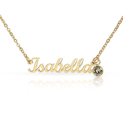 Personalized 5th Grade Graduation Gift - Custom Birthstone Name Necklace