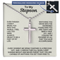 Engraved Cross Necklace for Stepson with Ball Chain