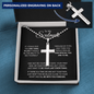 Personalized Cross Necklace for Soulmate with Military style ball chain Bcard