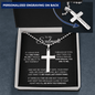 Personalized Cross Necklace for Soulmate with Military style ball chain Bcard