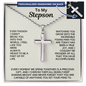 Engraved Cross Necklace for Stepson with Ball Chain