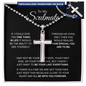 Personalized Cross Necklace for Soulmate with Military style ball chain Bcard