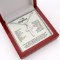 Engraved Cross Necklace for Stepson with Ball Chain