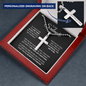 Personalized Cross Necklace for Soulmate with Military style ball chain Bcard