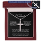 Personalized Cross Necklace for Soulmate with Military style ball chain Bcard