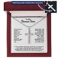 Engraved Cross Necklace for Bonus Son with Ball Chain