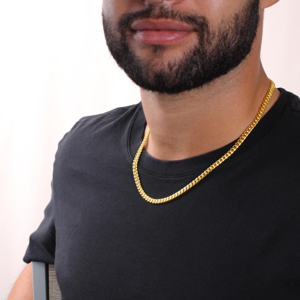 To My Boyfriend - Cuban Link Chain Necklace Gift - You are the beat of my heart!