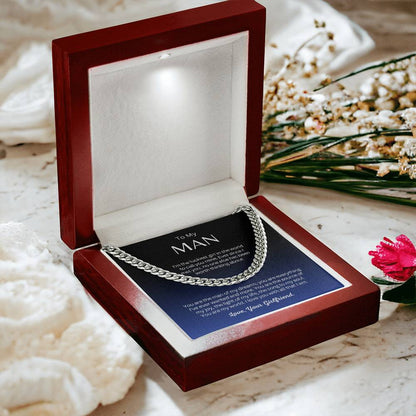To My Man - Cuban Link Chain Necklace Gift - I'm the luckiest girl in the world!