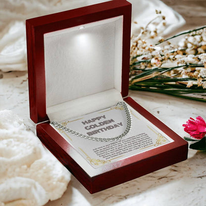 Happy Golden Birthday - Perfect Gift for Him - Cuban Link Chain