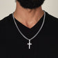 Engraved Cuban Cross Chain Necklace, Famprecious Gifts Personalized Cuban Link Cross Chain