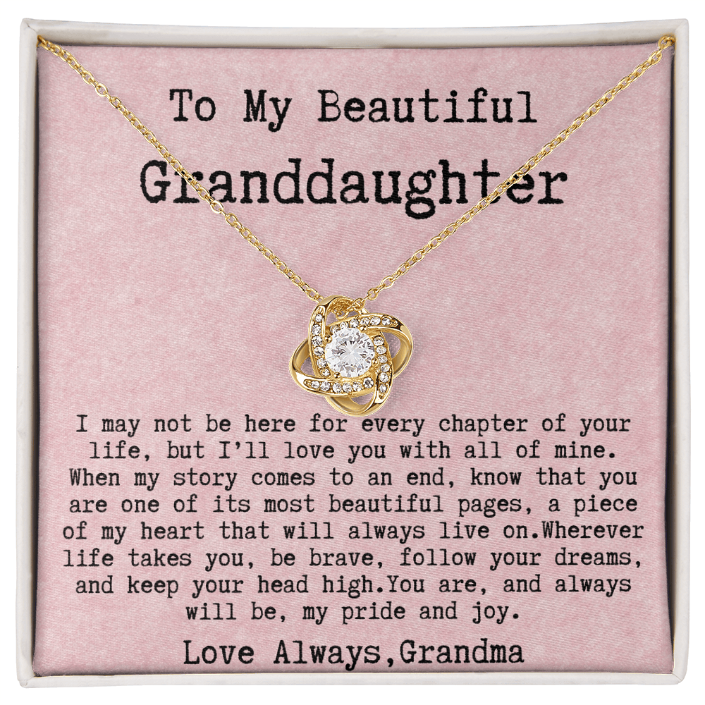 Grandma to Granddaughter Necklace Gift - You are, and always will be, my pride and joy