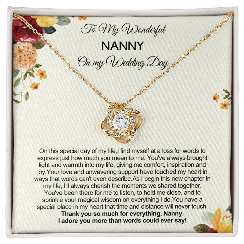 Gift from Bride to Nanny on Wedding Day - Thank you so much for everything!