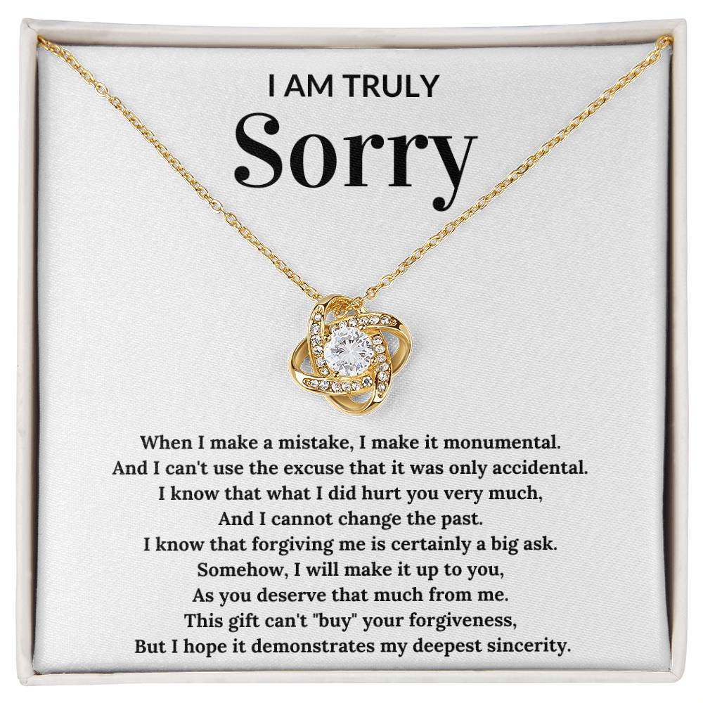 Apology Necklace For Her - Love Knot Necklace - Perfect Sorry Gift for Women - Apology present for Friend, Wife, Girlfriend,, Loved Ones