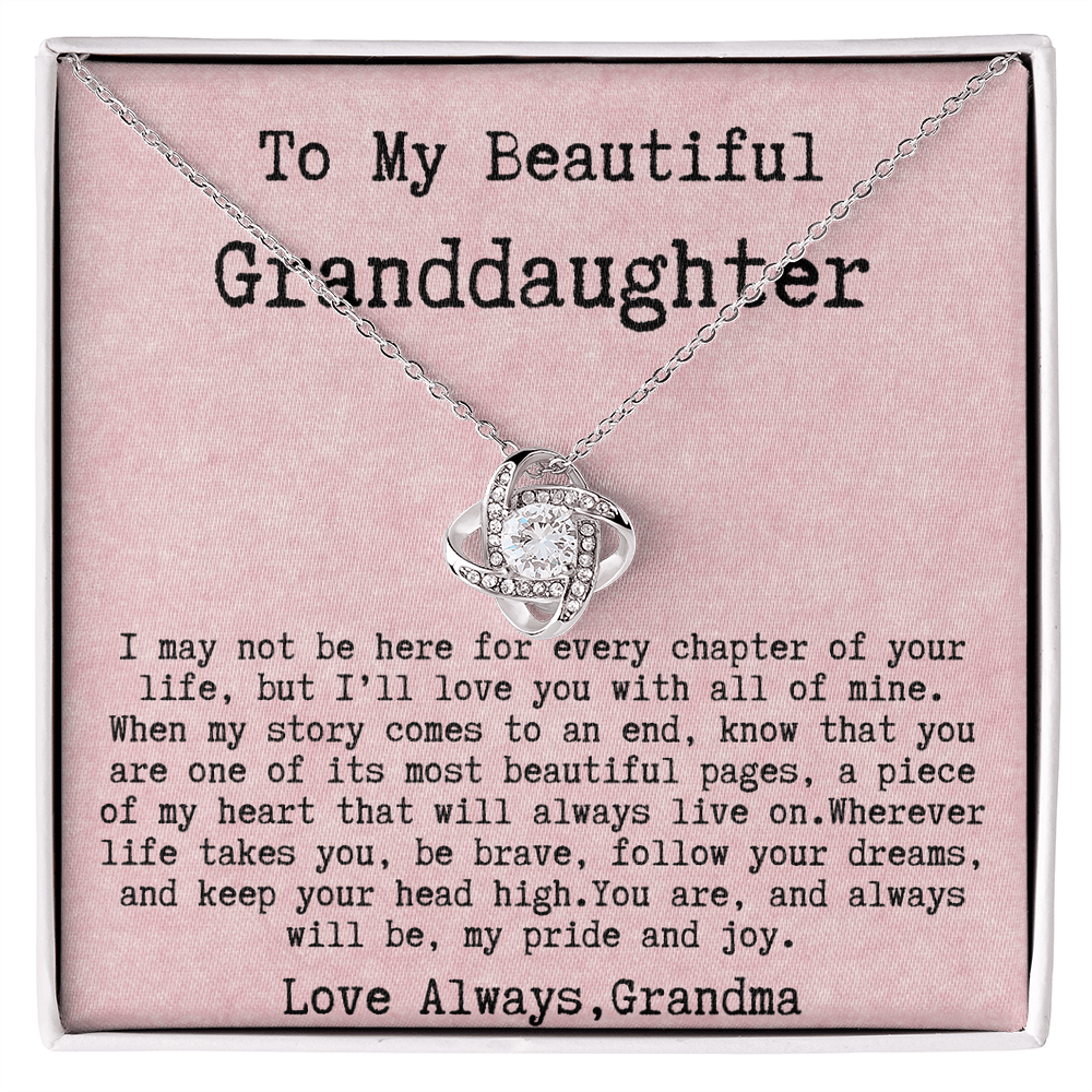Grandma to Granddaughter Necklace Gift - You are, and always will be, my pride and joy