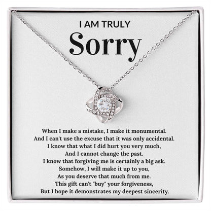 Apology Necklace For Her - Love Knot Necklace - Perfect Sorry Gift for Women - Apology present for Friend, Wife, Girlfriend,, Loved Ones