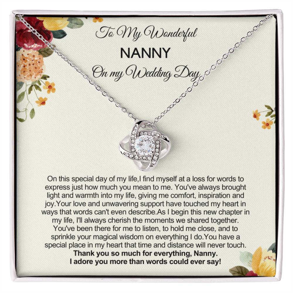 Gift from Bride to Nanny on Wedding Day - Thank you so much for everything!