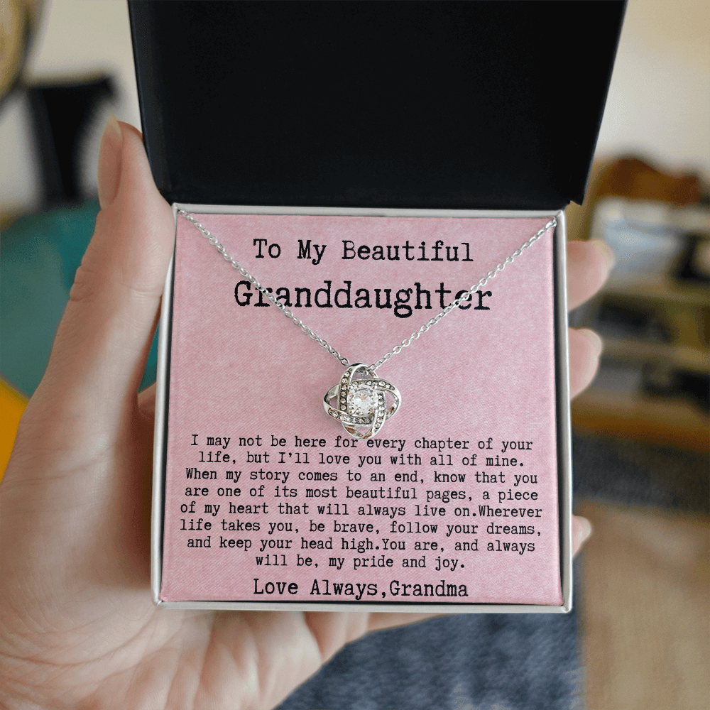 Grandma to Granddaughter Necklace Gift - You are, and always will be, my pride and joy