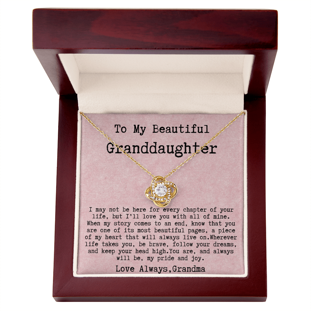 Grandma to Granddaughter Necklace Gift - You are, and always will be, my pride and joy
