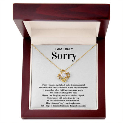 Apology Necklace For Her - Love Knot Necklace - Perfect Sorry Gift for Women - Apology present for Friend, Wife, Girlfriend,, Loved Ones