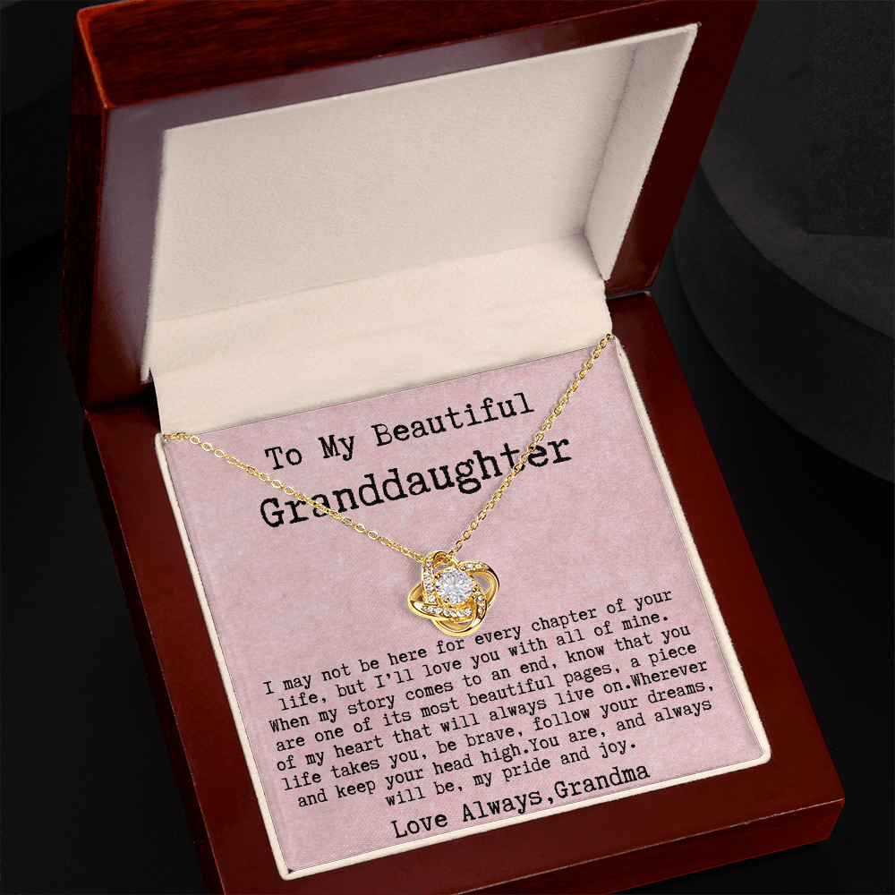 Grandma to Granddaughter Necklace Gift - You are, and always will be, my pride and joy