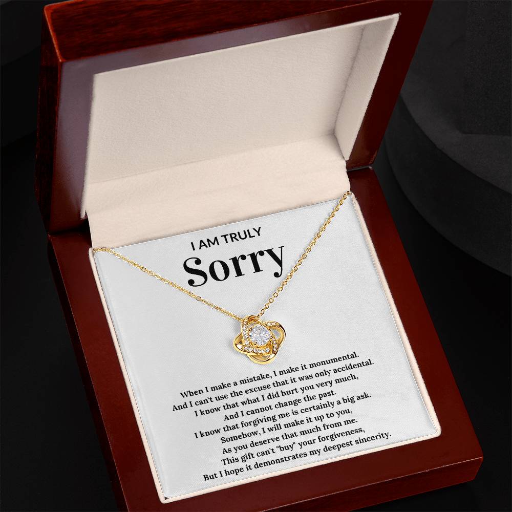Apology Necklace For Her - Love Knot Necklace - Perfect Sorry Gift for Women - Apology present for Friend, Wife, Girlfriend,, Loved Ones