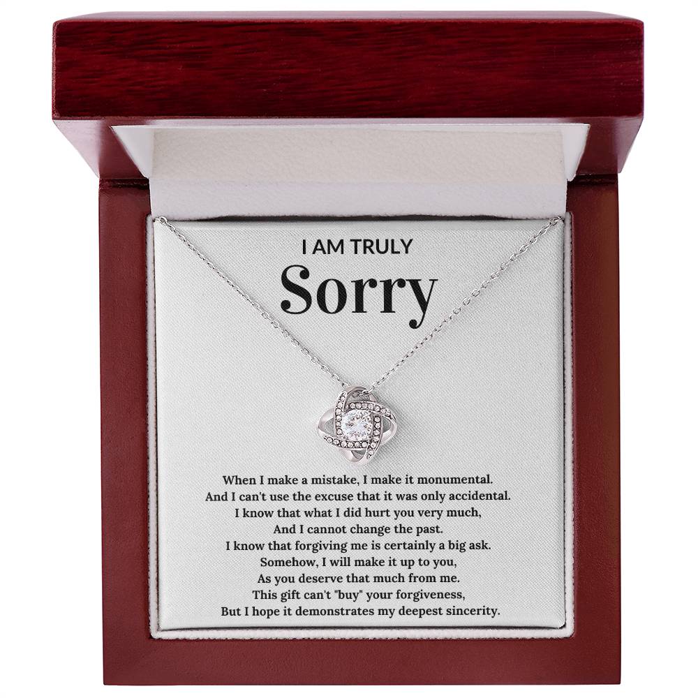 Apology Necklace For Her - Love Knot Necklace - Perfect Sorry Gift for Women - Apology present for Friend, Wife, Girlfriend,, Loved Ones