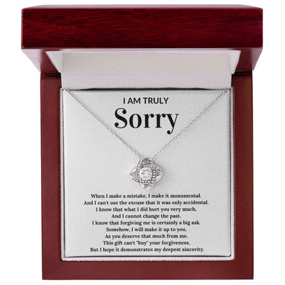 Apology Necklace For Her - Love Knot Necklace - Perfect Sorry Gift for Women - Apology present for Friend, Wife, Girlfriend,, Loved Ones