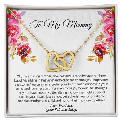 Gift from Rainbow Baby to Mom - You carry an angel in your heart - Love you lots, your rainbow baby