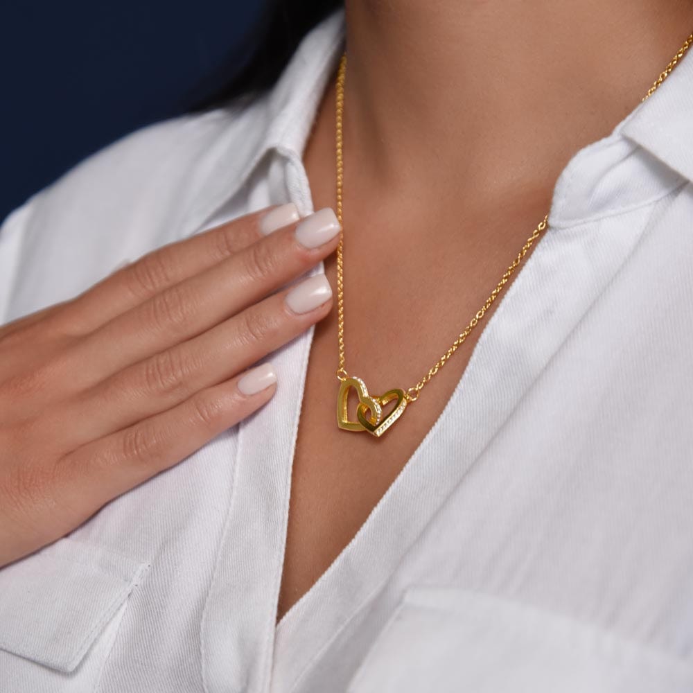 Remembrance Gift - In loving memory of you wonderful friend - Interlocking Hearts Necklace