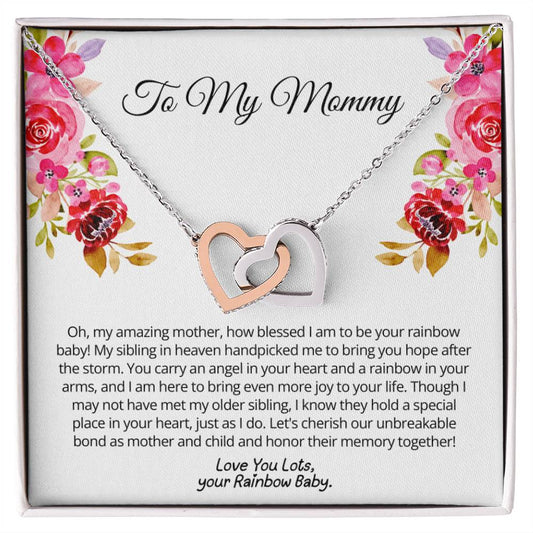 Gift from Rainbow Baby to Mom - You carry an angel in your heart - Love you lots, your rainbow baby