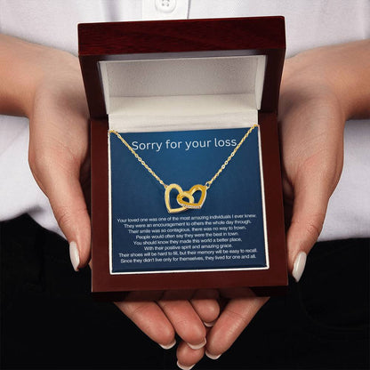 Sorry for your loss - Remembrance Gift - Interlocking Hearts Necklace