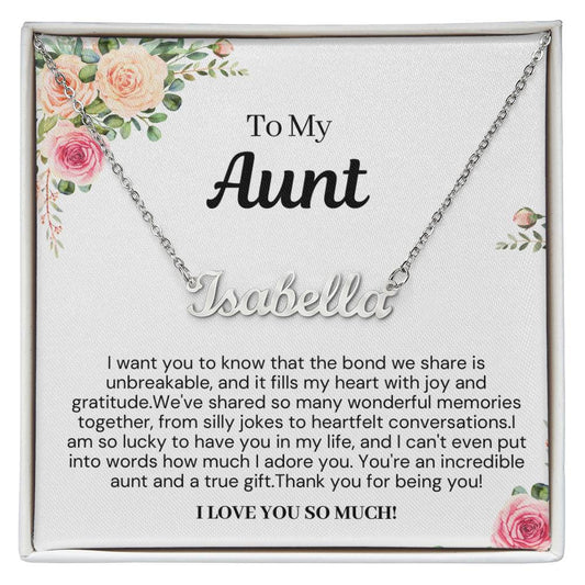 Personalized Gift for Aunt - Customizable Name Necklace -  I Love You So Much